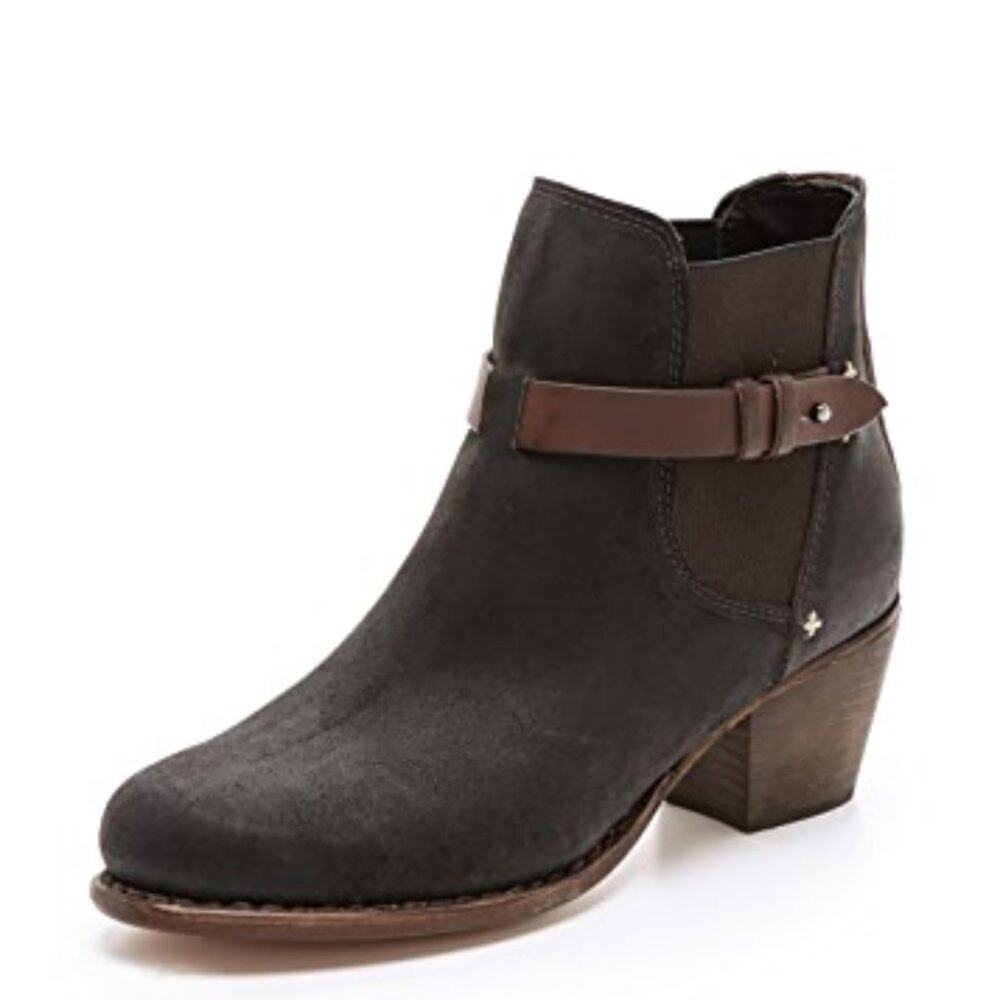 rag & bone Durham Chelsea Ankle Booties-Italian Waxed Suede-Size 37.5-US 7 1/2